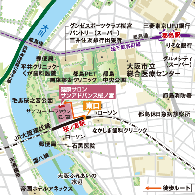 桜ノ宮駅・都島駅アクセスマップ